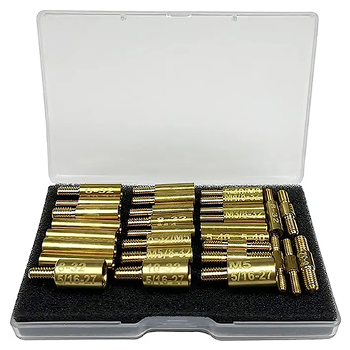 गन क्लीनिंग रॉड फिटिंग अडॅप्टर 30 पीसी पॅक 5-40 8-32 10-32 5/16-27 M3 M4 M5 पुरुष आणि महिला रॉड कनेक्टरमध्ये थ्रेड्स